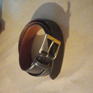 Coach Brown Leather Belt With Brass